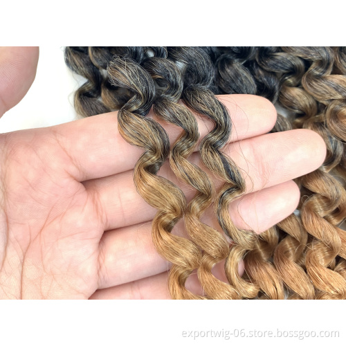 Hair-Pre-looped Passion Twist Hair for Black Woman Wholesale Ombre Passion Twist Water Wave Hair Crochet  Braids Curls Soft